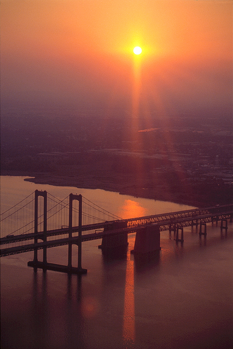 Delaware Memorial Bridge, Sunset